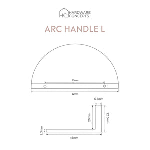 Arc White Solid Brass Pull Handle - L
