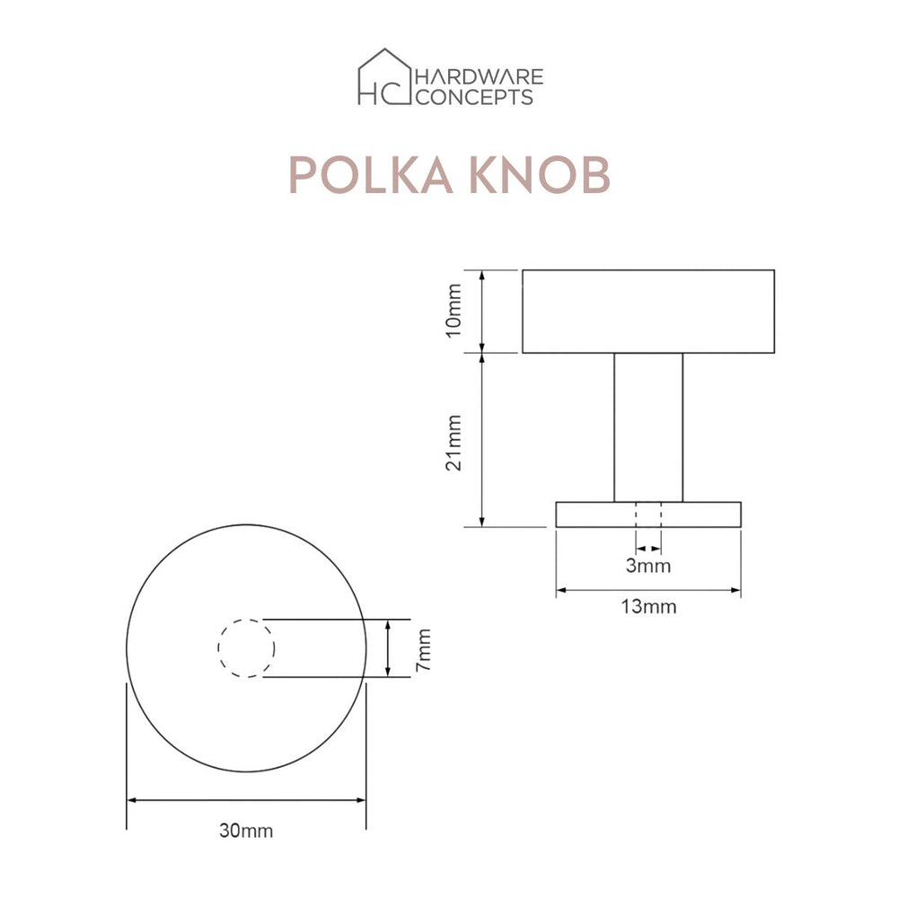 Polka Solid Brass White Knob