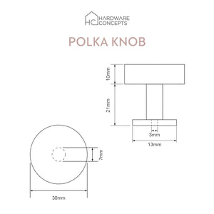 Polka Tumbled Copper Solid Brass Knob