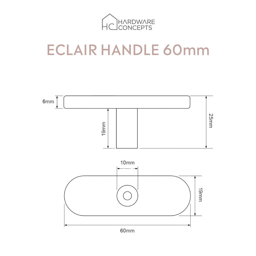 Eclair Tiny Matte White Solid Brass Pull Handle