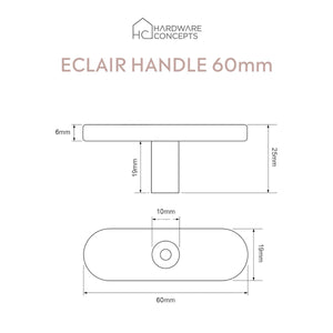 Eclair Tiny Matte White Solid Brass Pull Handle