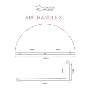 Arc Solid Brass Pull Handle - XL