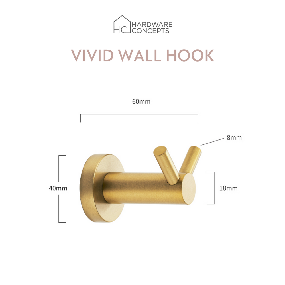 Vivid Brass Wall Hook