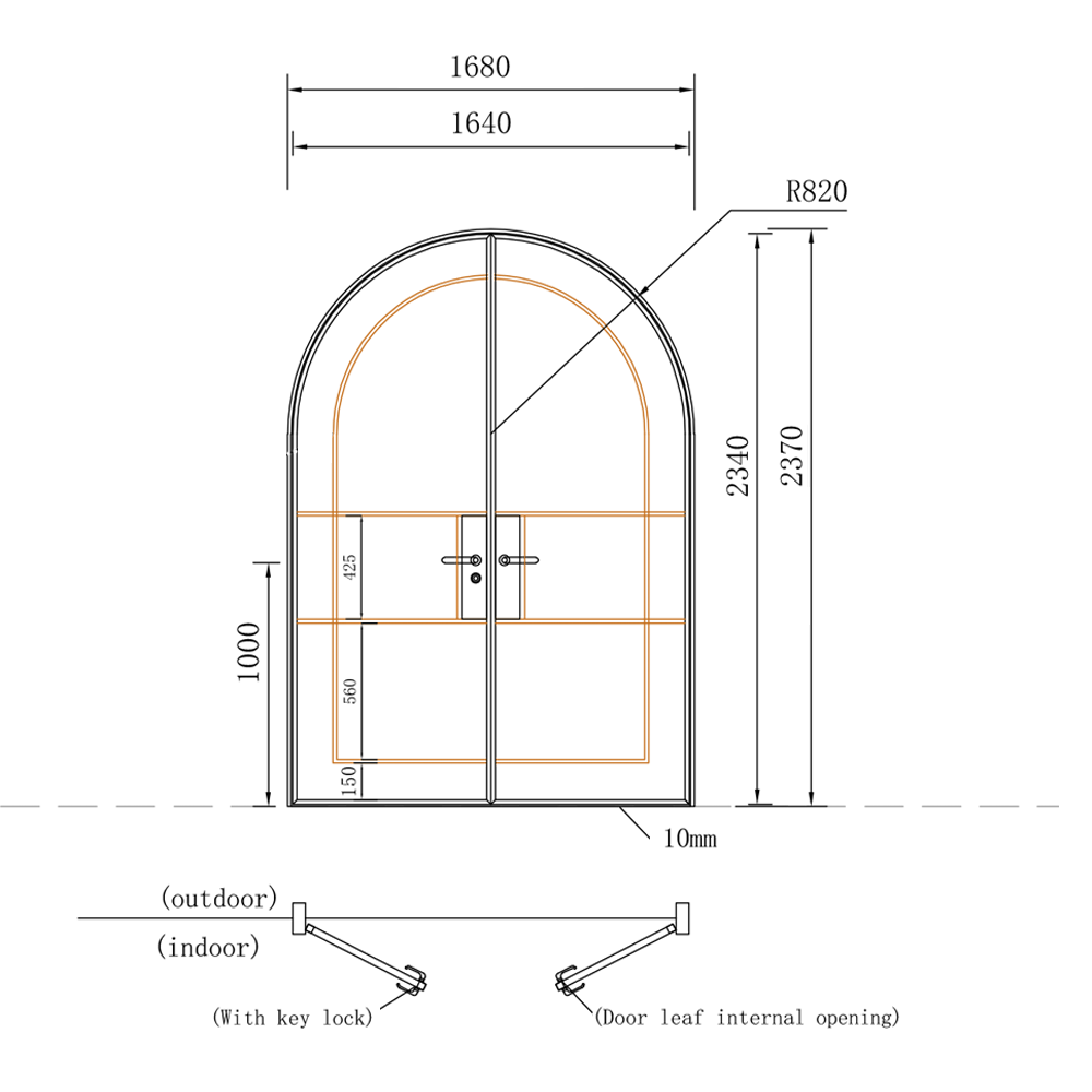 
                      
                        Soho Aluminium Arched Double Door
                      
                    