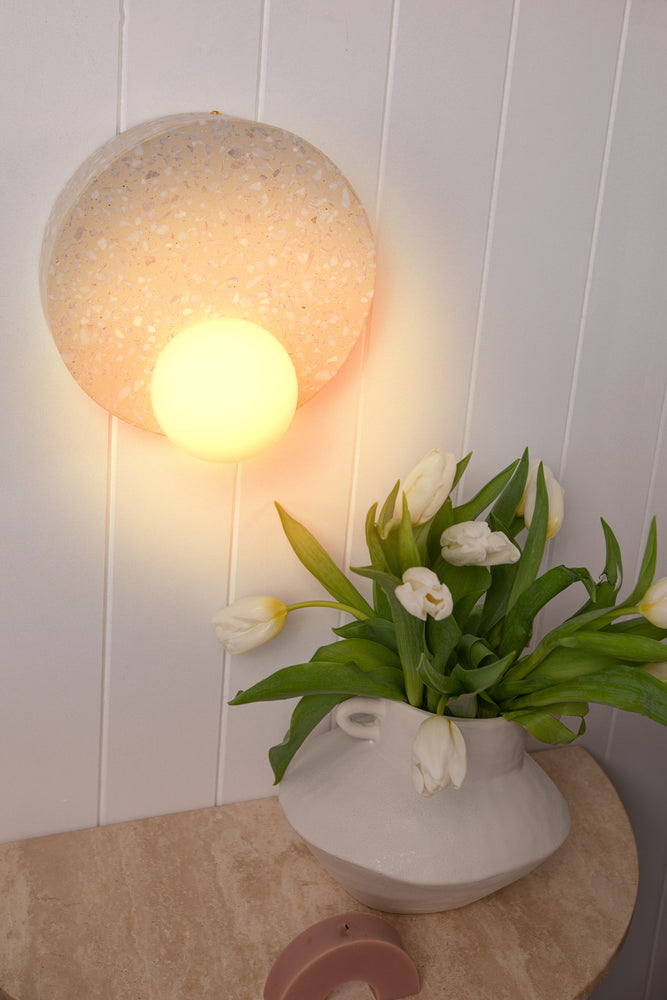 Ayla White Artificial Stone Wall Lamp